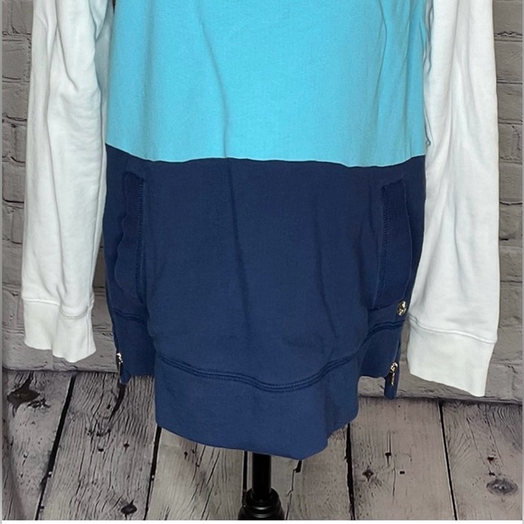 Lilly Pulitzer Luxletic Beach Comber Pullover Low Tide Navy Color Block Medium - Picture 4 of 16